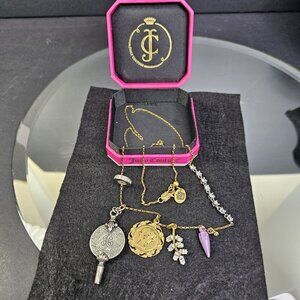 Authentic Juicy Courture Necklace With Lots Of Charms And Pink Box